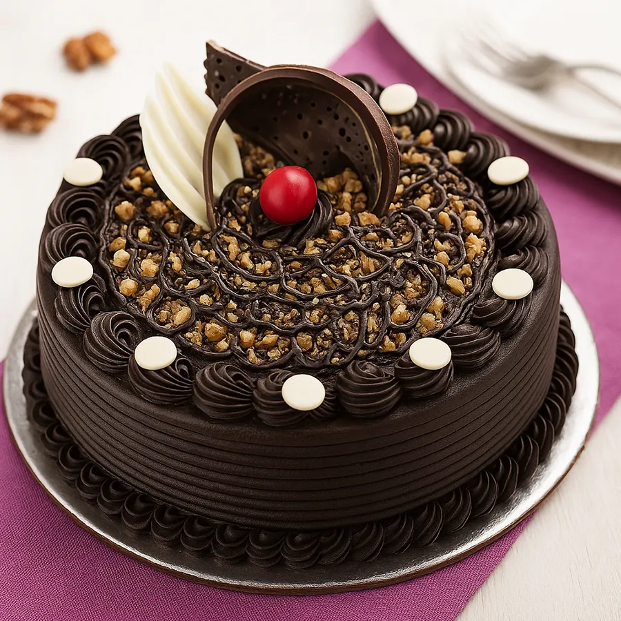 A delectable 1/2 kg Choco Walnut Cake perfect for gifting and sharing love.