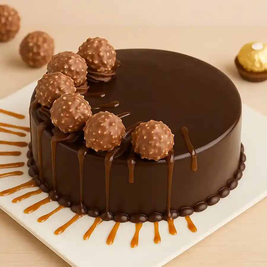 ½ kg Choco-Ferrero Fusion Cake - a delightful gift for loved ones.