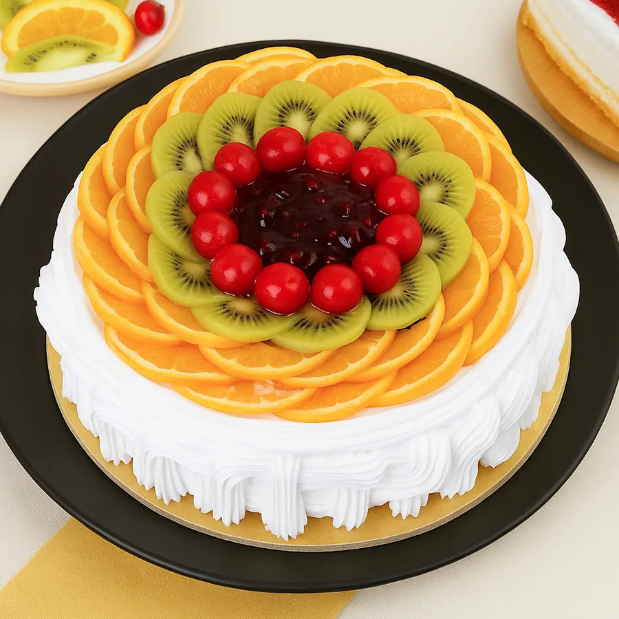 A vibrant 1/2 kg Fruity Loops Celebration Cake, perfect for joyful gatherings and special moments.