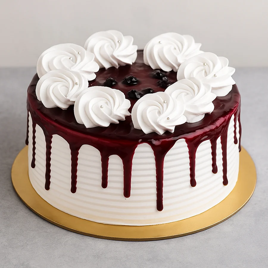 A beautifully crafted 1/2 kg Premium Blueberry Cake, perfect for surprising loved ones with a gesture of joy and affection.