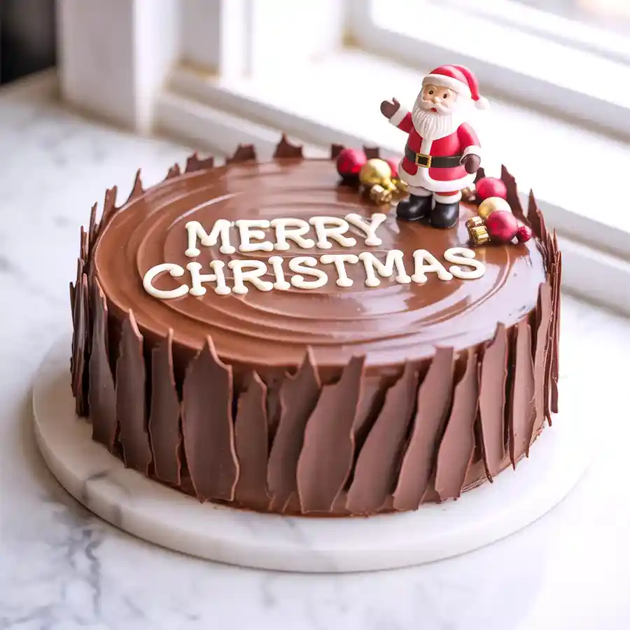 A 2.2 lb Delightful X-Mas Chocolate Cake, wrapped with love for festive celebrations.