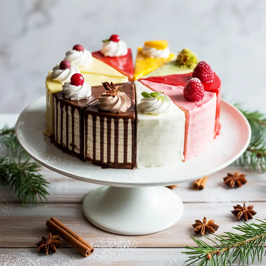 Fresh baked assorted pastries paired with Cadbury chocolates for Christmas gifting.