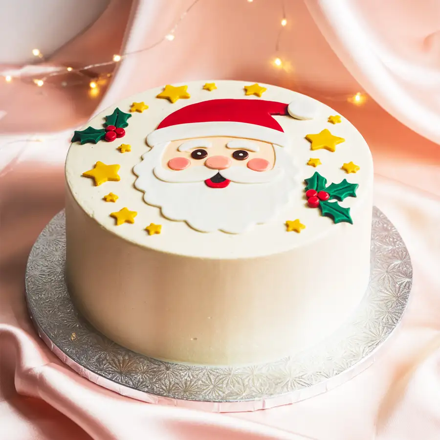 A 2.2 lb vanilla cake from 5 Star Bakery, perfect for Christmas celebrations and gifting.