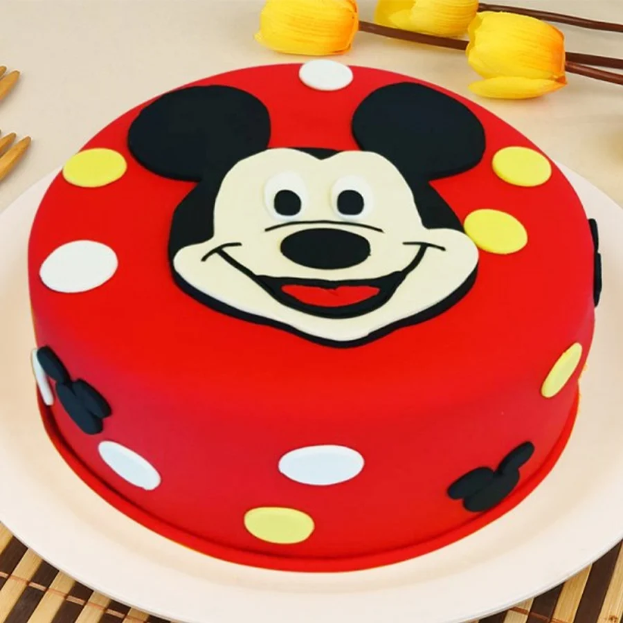 Whimsical Mickey Mouse Fondant Cake