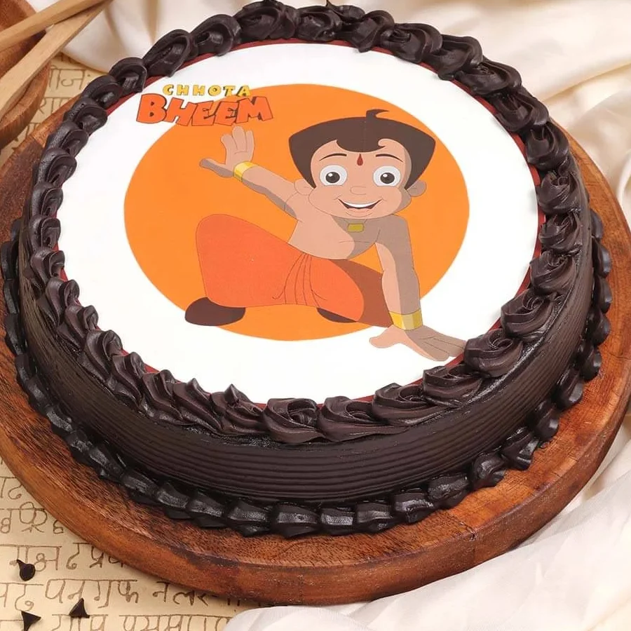 A vibrant Chota Bheem Fondant Cake, weighing 2.2 lb, perfect for kids' celebrations and special occasions.