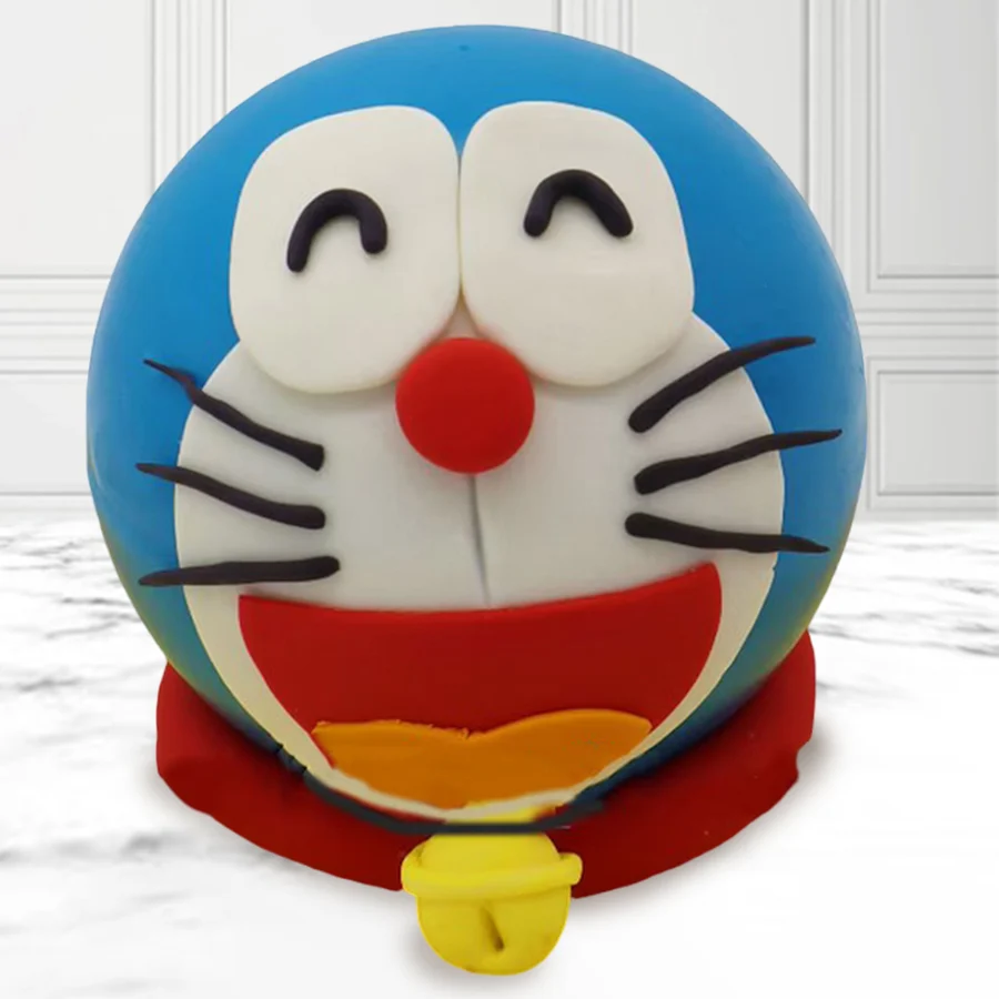 Fun Doremon Pinata Cake with hammer, designed for celebrations and surprise treats.
