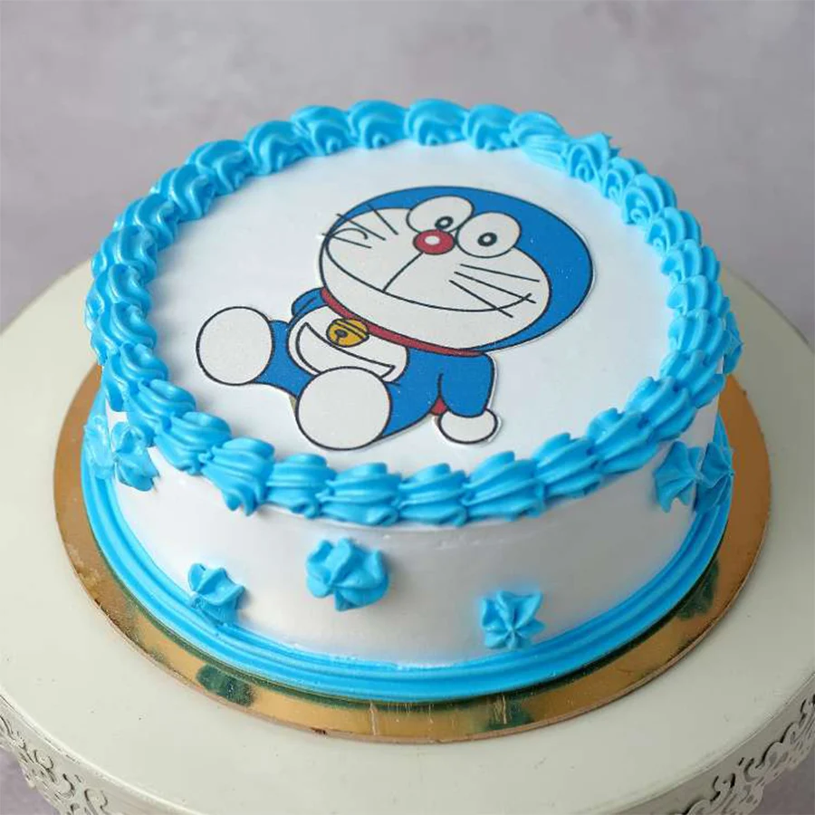 Colorful Doremon photo cake for kids' parties, 1 lb of delightful sweetness.