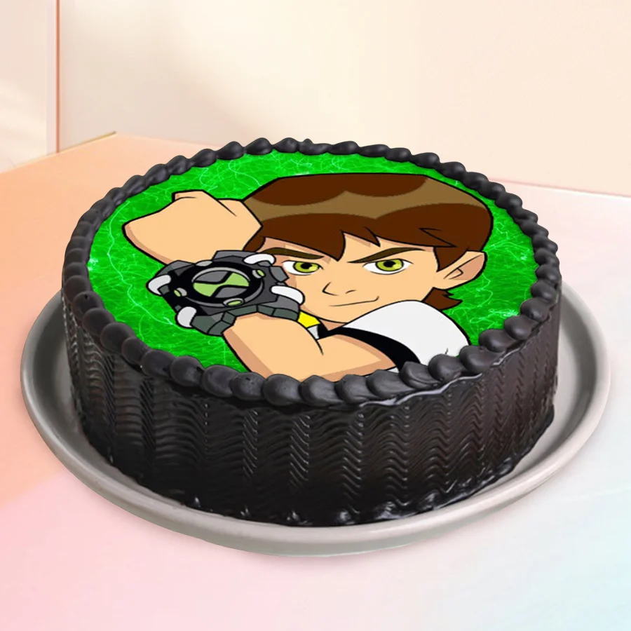 A vibrant 1 lb Ben 10 cake designed for children's birthday celebrations, perfect for making joyful memories.