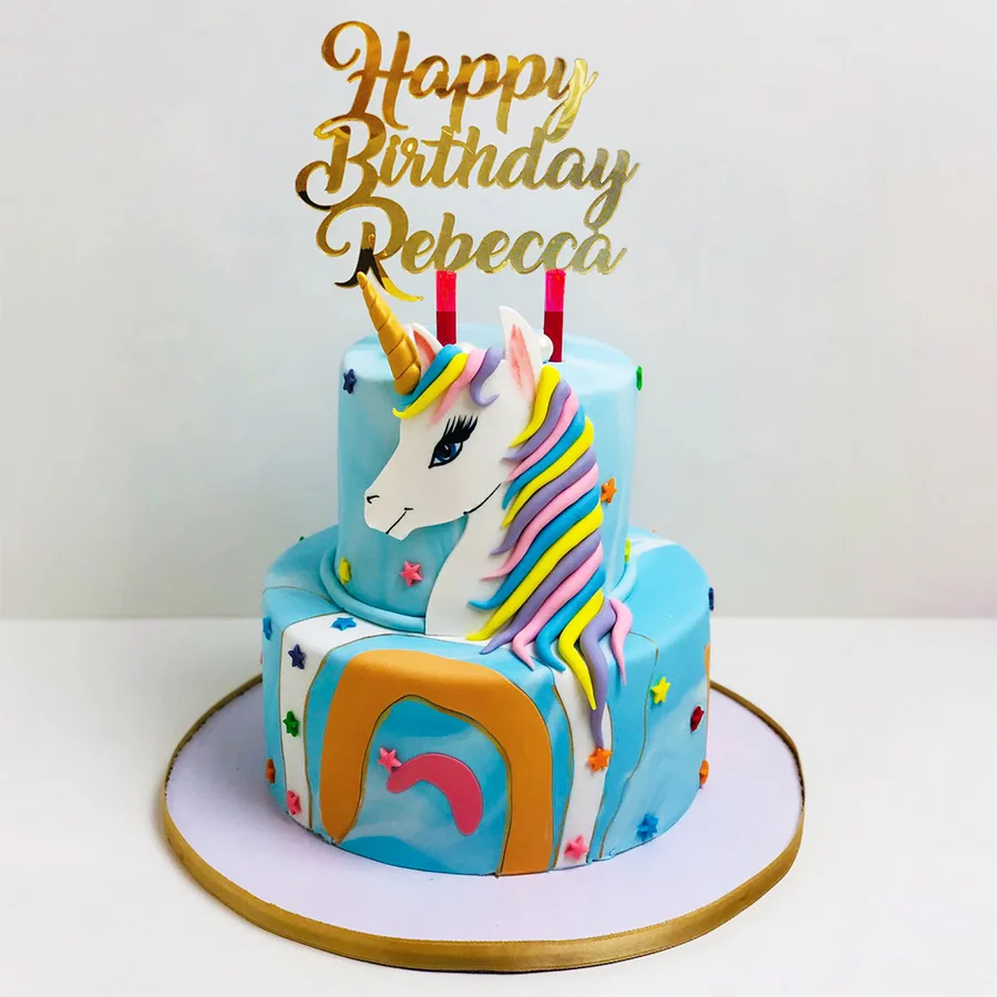 2 Tier Unicorn Cake designed for young celebrations, weighing 3 kg.