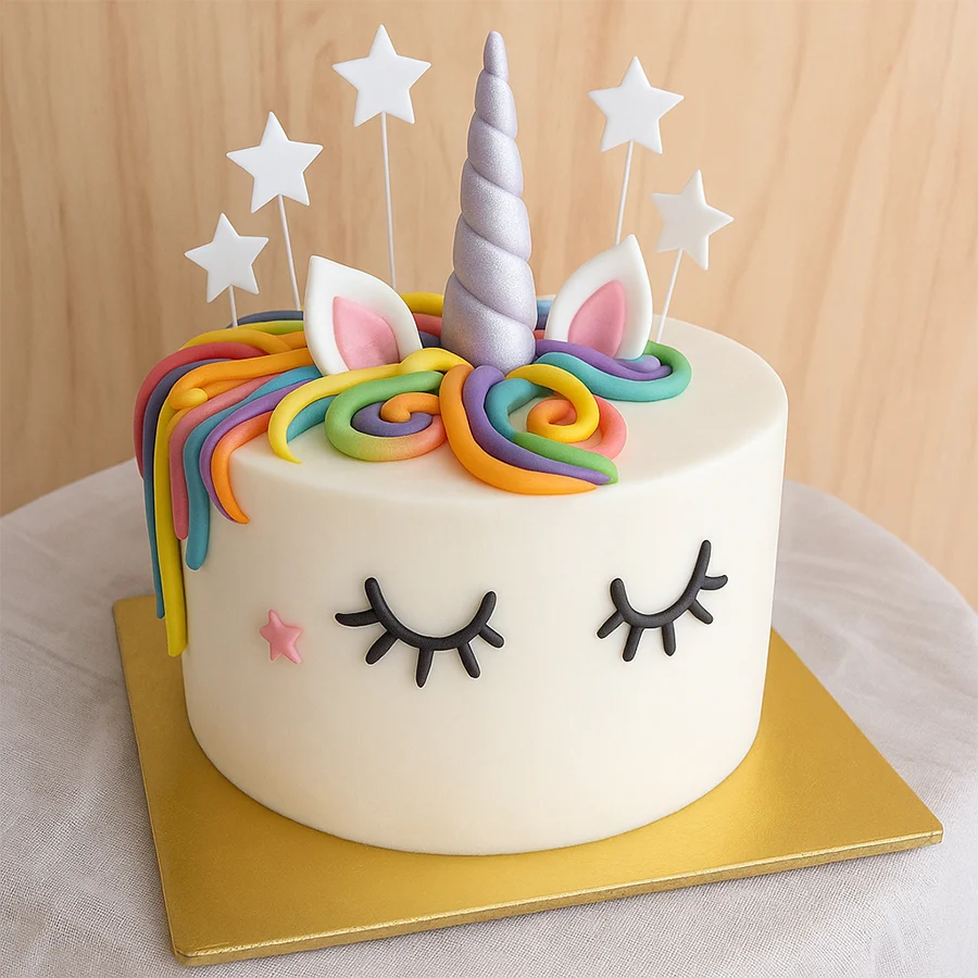 A colorful and whimsical 2.2 lb Award Winning Unicorn Cake designed for birthday celebrations.