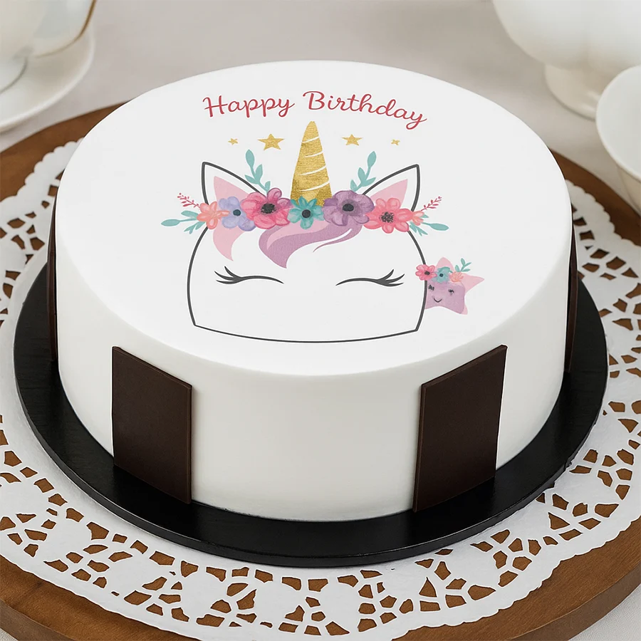 Unique Unicorn Cake for kids, a colorful and whimsical 1 lb dessert perfect for celebrations.