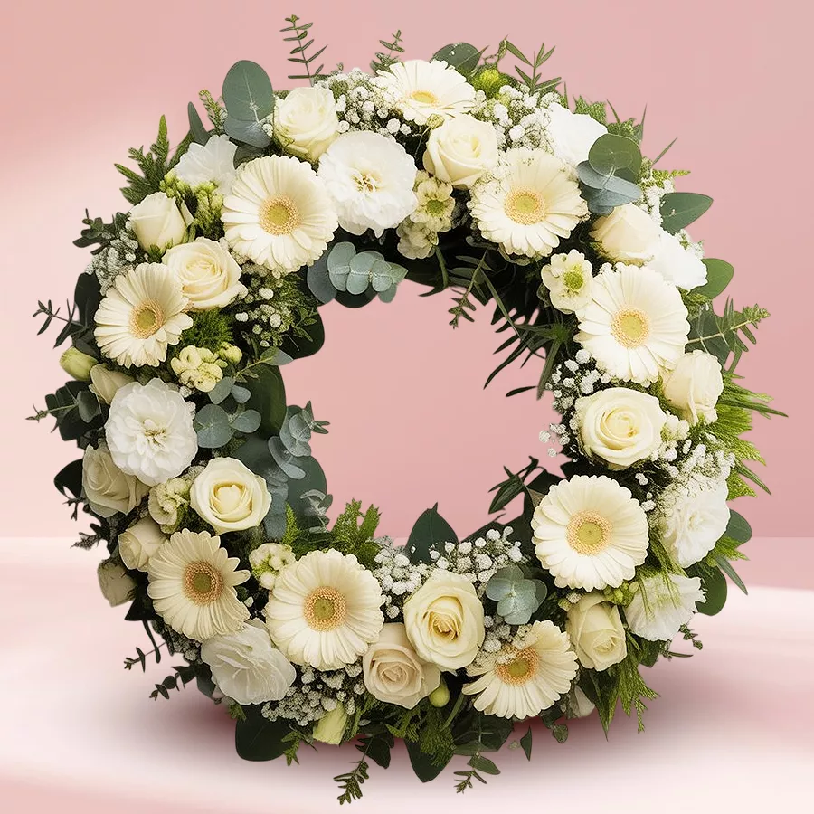 Heartfelt Mixed Floral Tribute Wreath for honoring memories.