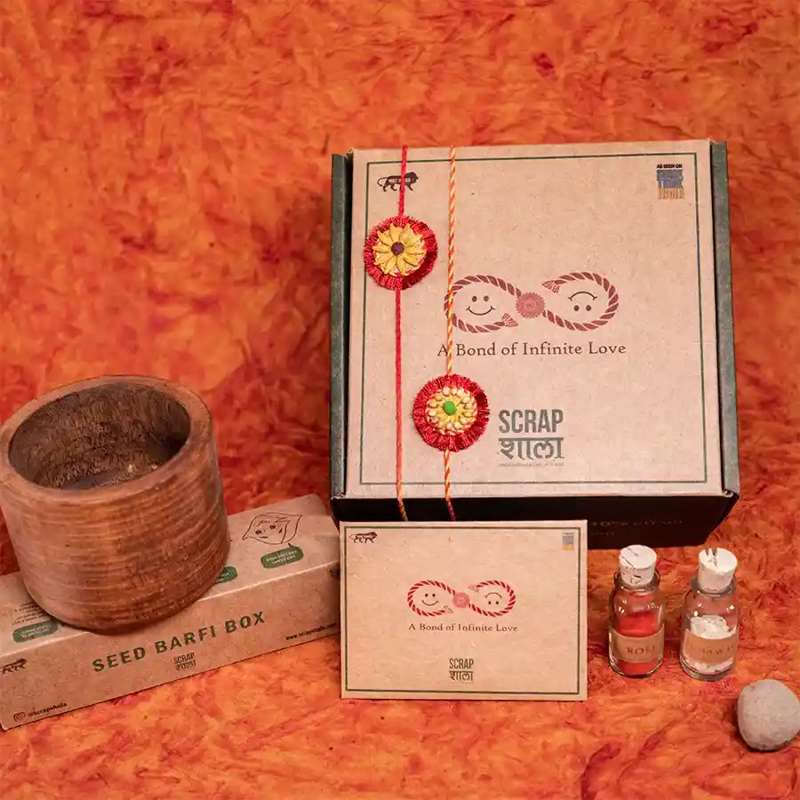 Eco-Plantable Rakhi Kit with seed rakhis and planting essentials.