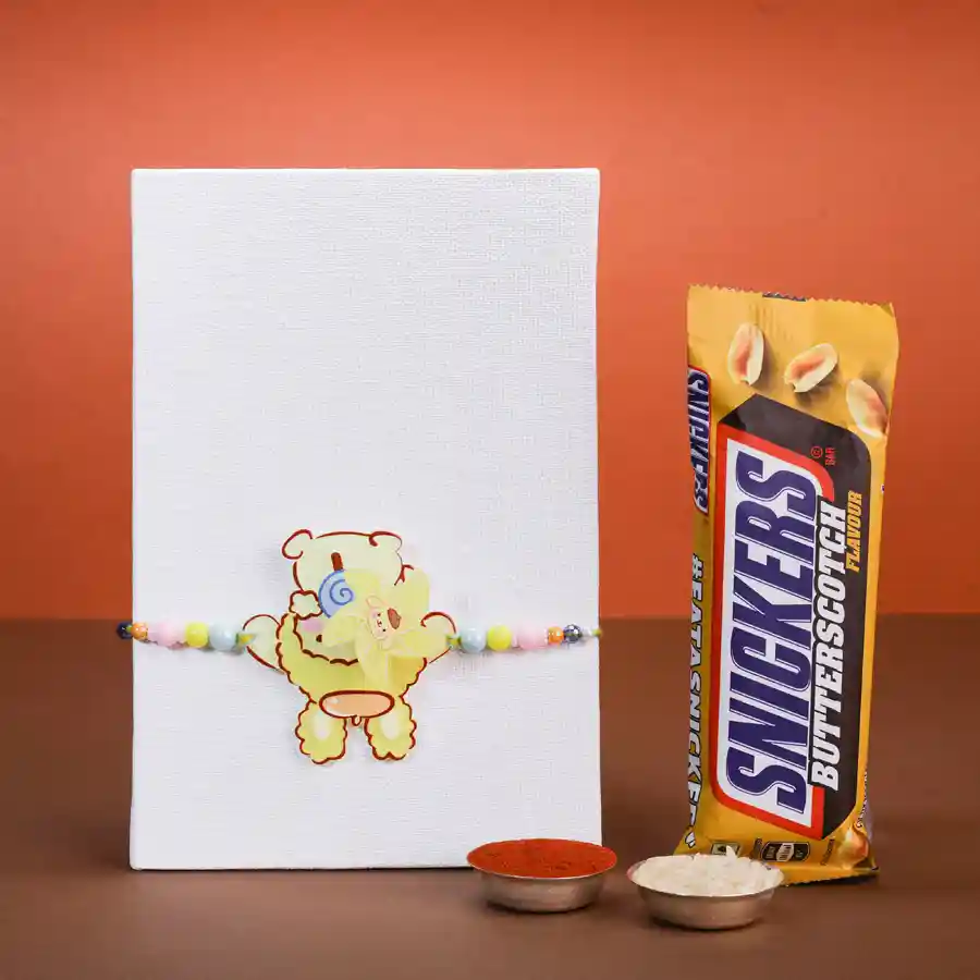 Kids Spinner Rakhi Rabbit with Snickers Butterscotch
