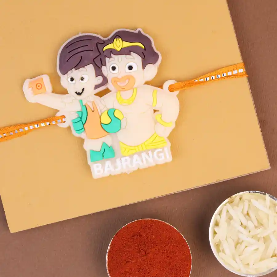 Playful Bajrangi Rakhi gift bundle for children