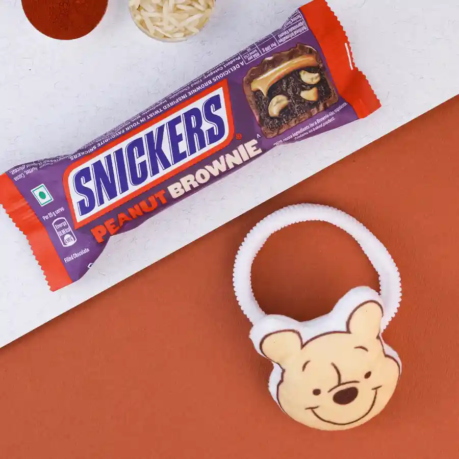 Winnie the Pooh Rakhi with chocolate treat