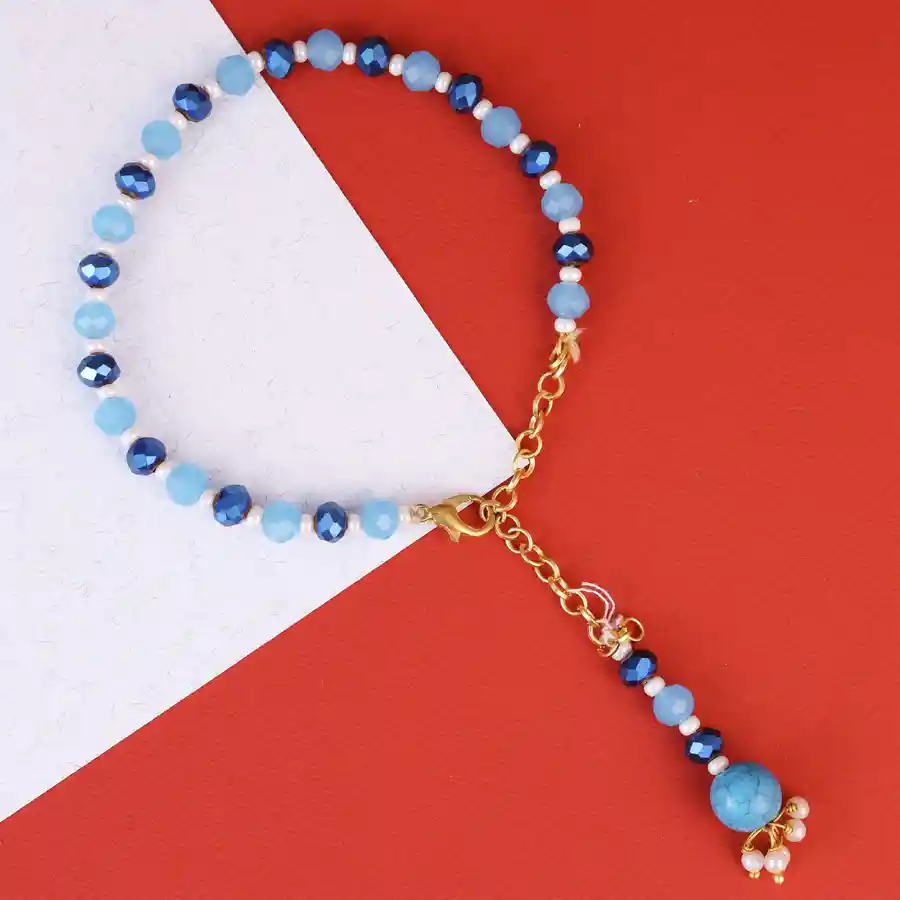 Evil Eye Rakhi with roli tika and heartfelt message