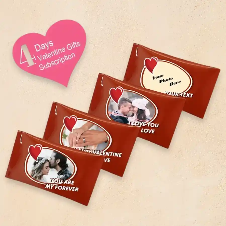 Personalized KitKat chocolates with custom photos and messages for Valentine's Day
