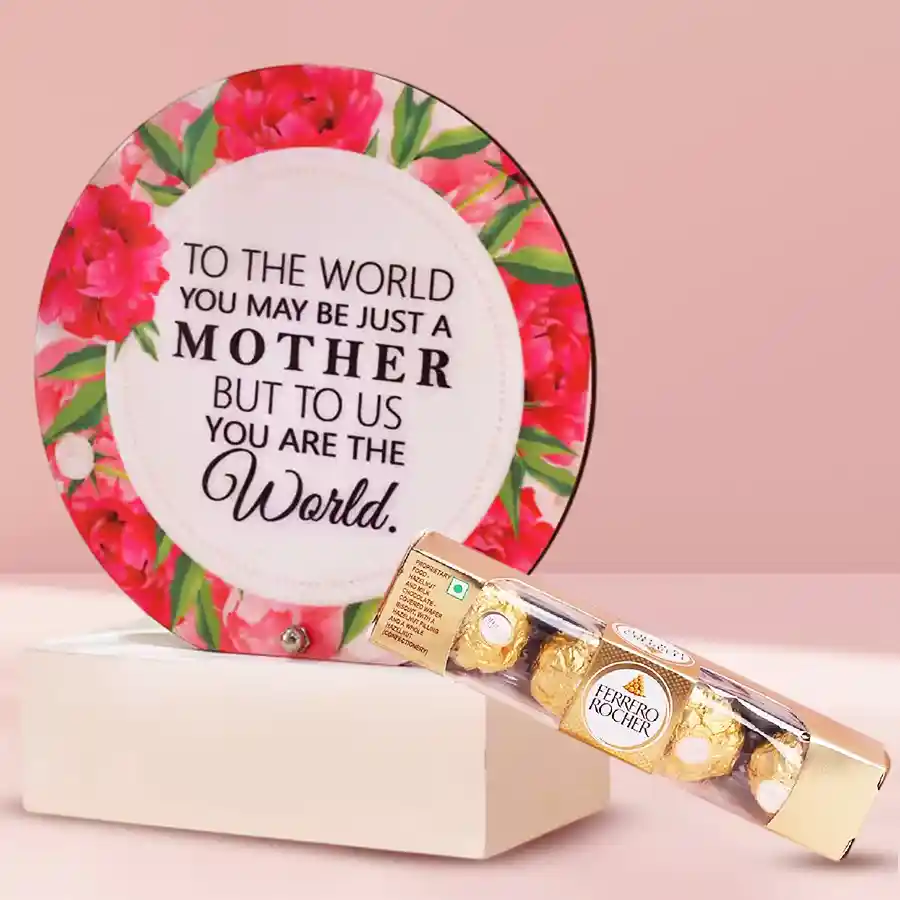 Beautiful Mom Acrylic momento with Ferrero Rocher chocolates