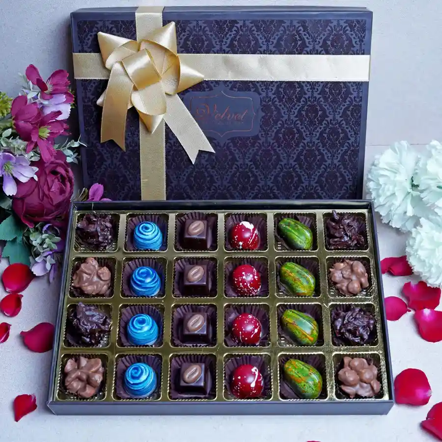 Assortment Unlimited Rakhi Box with 24 assorted chocolates and decorative packaging for Raksha Bandhan celebrations