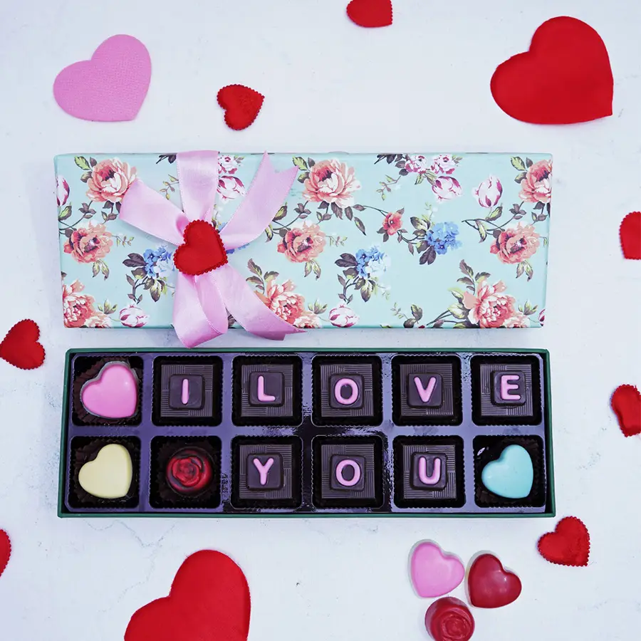 Irresistible Chocolates Treat Box featuring 12 assorted chocolate flavors