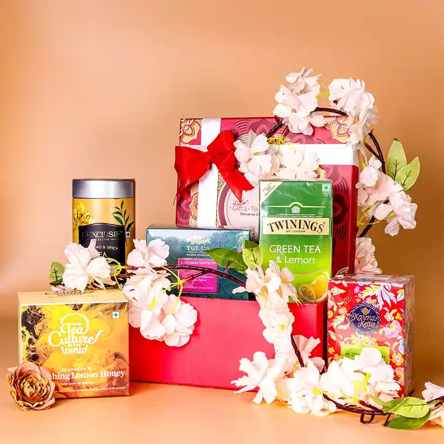 Exquisite Tea Assortment Gift Set featuring various tea blends in elegant packaging
