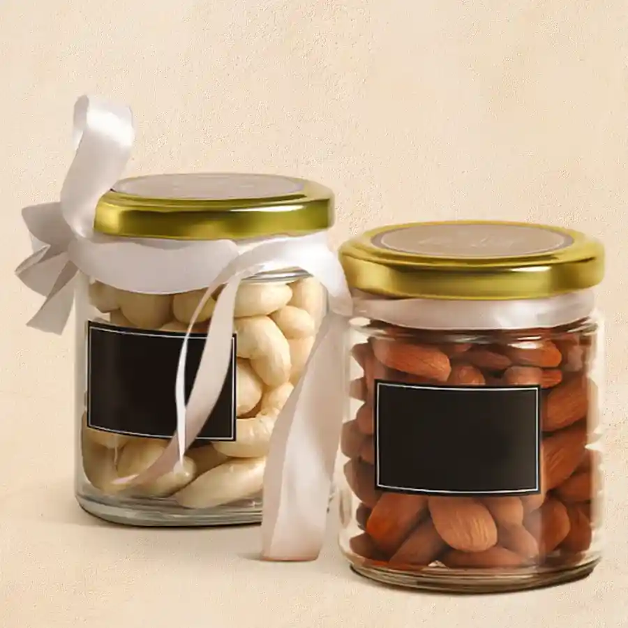 Nutty Dry Fruits Christmas Gift Hamper featuring cashews and almonds in elegant packaging