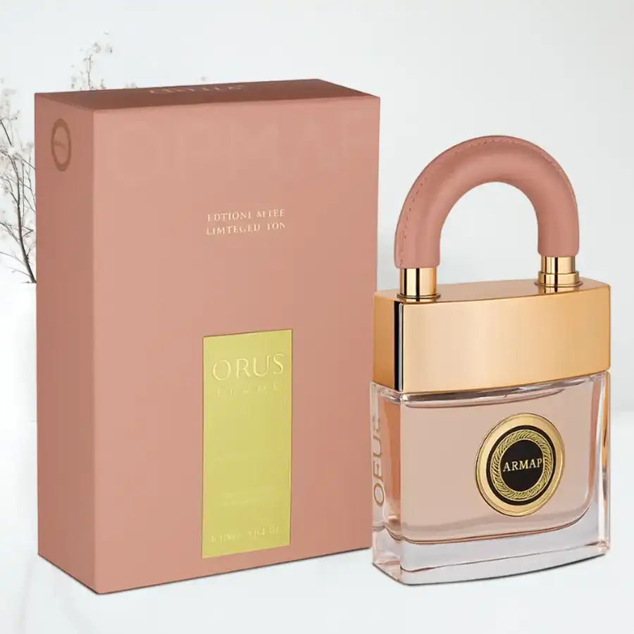 ARMAF Luxe Opus Perfume Spray for Women in an elegant 3.4 oz bottle placed on a soft surface.