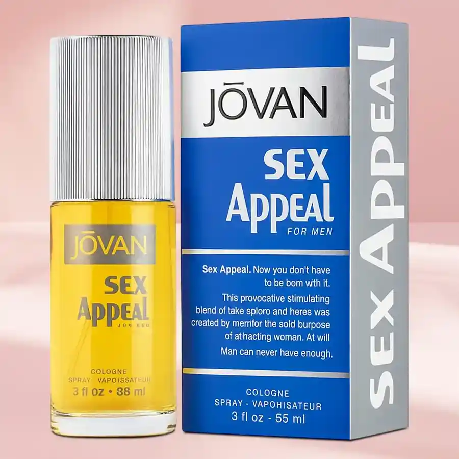 Jovan Sex Appeal for Men 88ml fragrance bottle against a stylish background