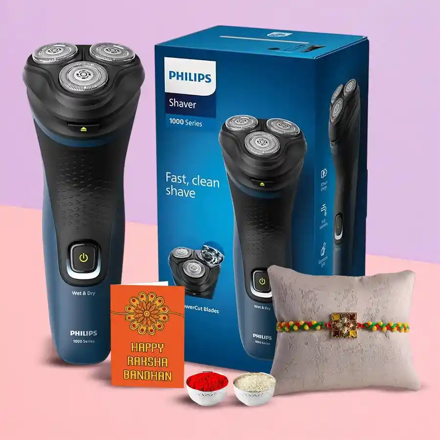 Imported Electric Shaver with Free Rakhi Roli Tilak and Chawal