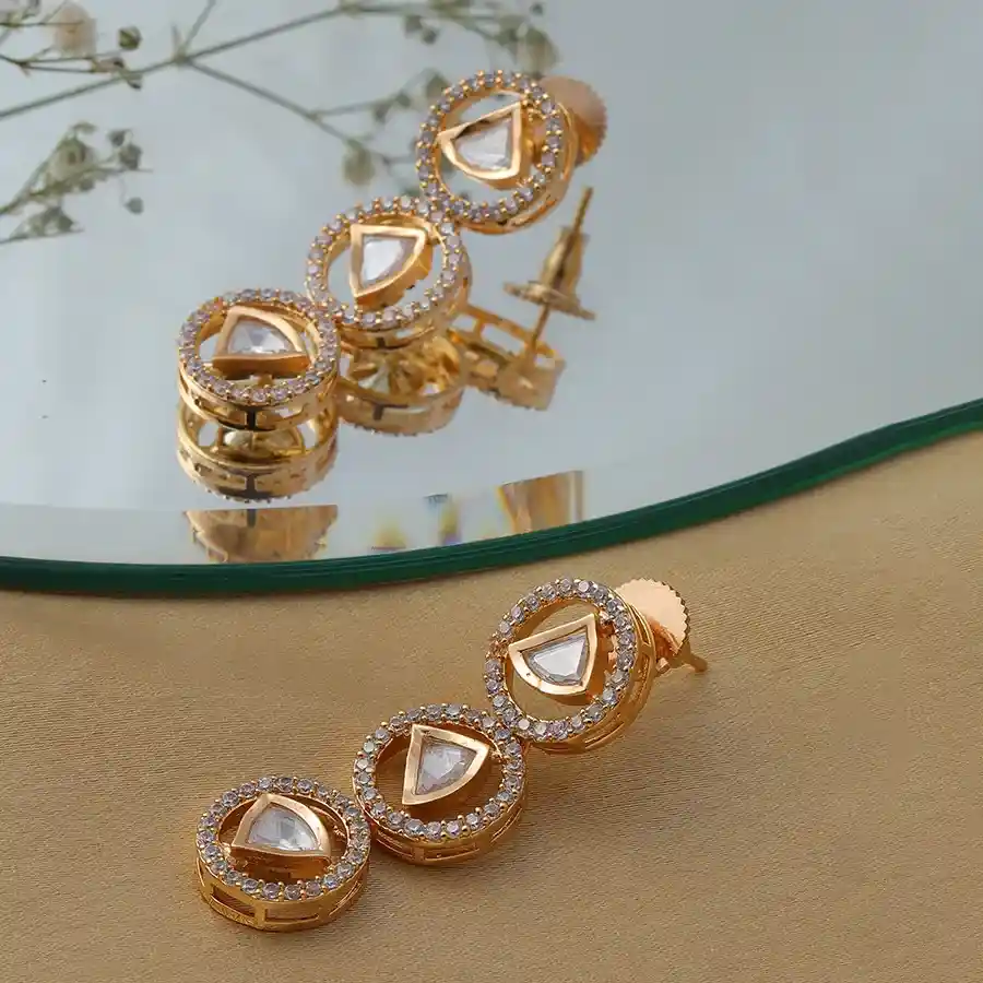 Luxe Diamond Kundan Chandelier Earrings