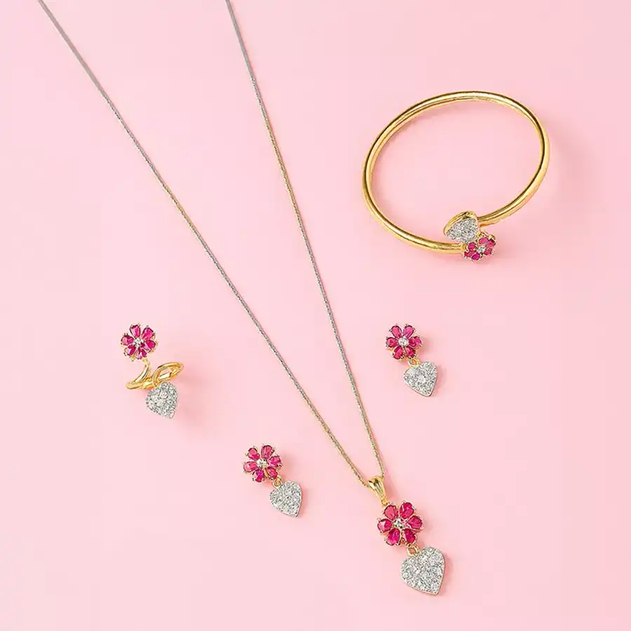 Dazzle N Delight Complete AD Jewellery Set
