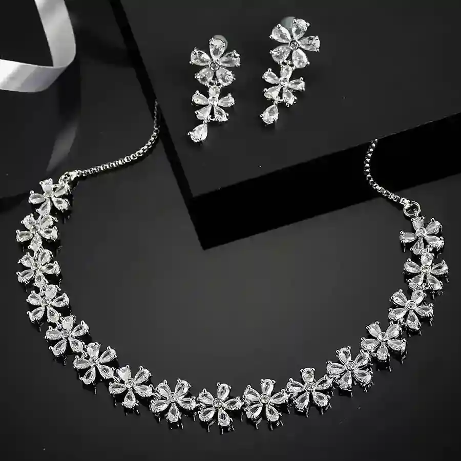 Fancy AD Necklace N Earrings Set