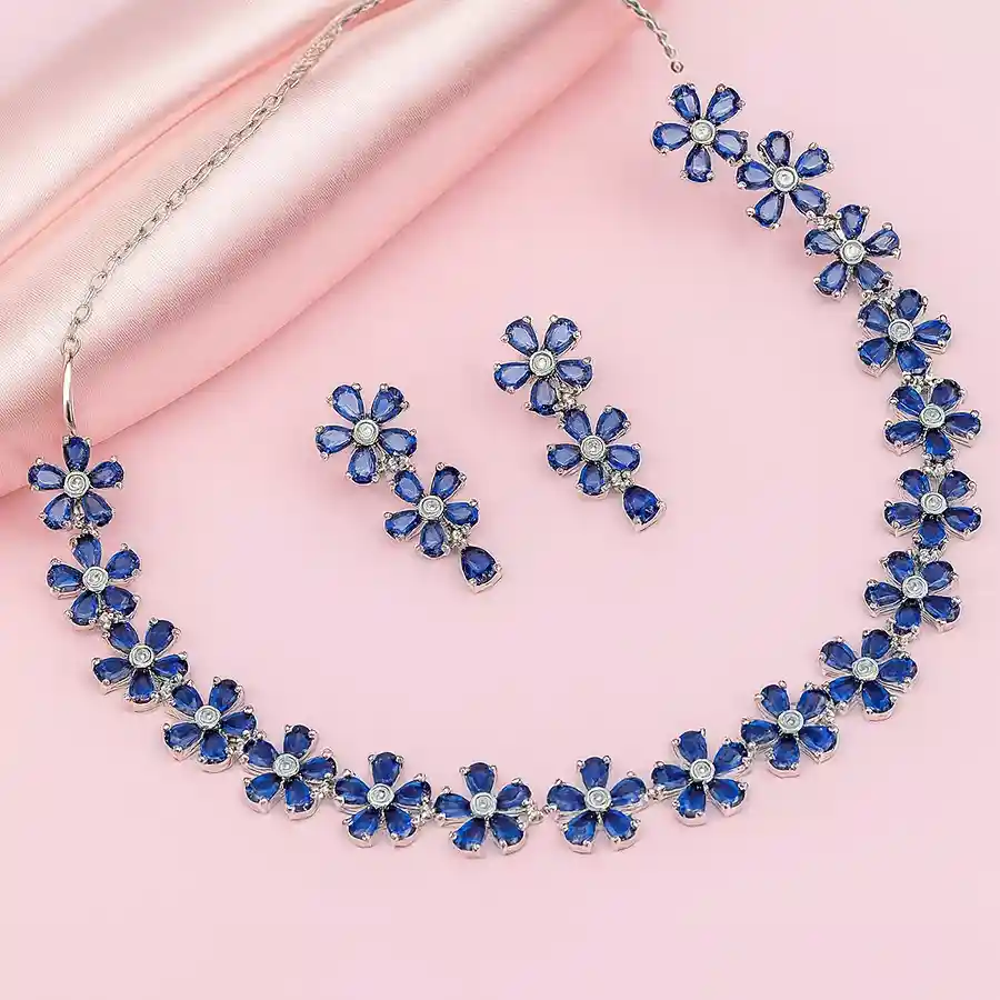 Graceful CZ N AD Necklace Set