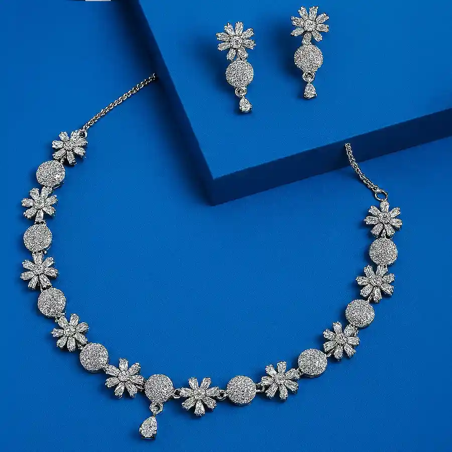 Fashionable AD Jewellery Set