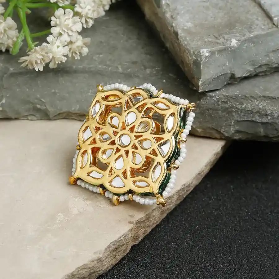 Dazzling Kundan Cocktail Ring