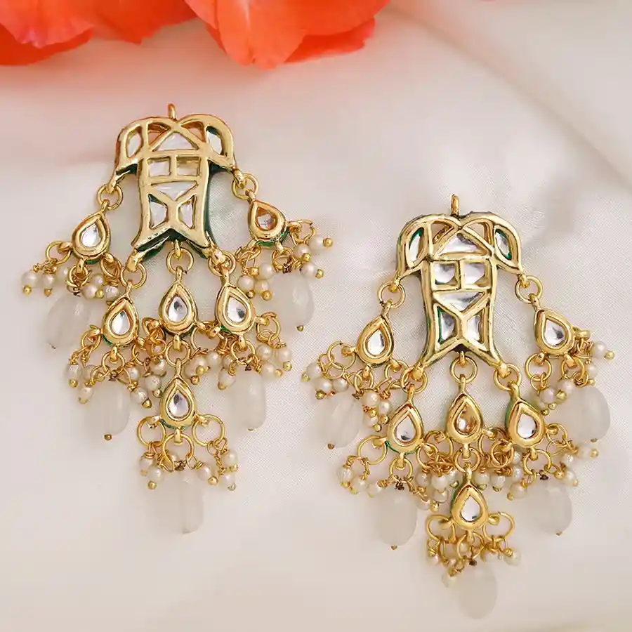 Refined Kundan Earrings Pair Gift