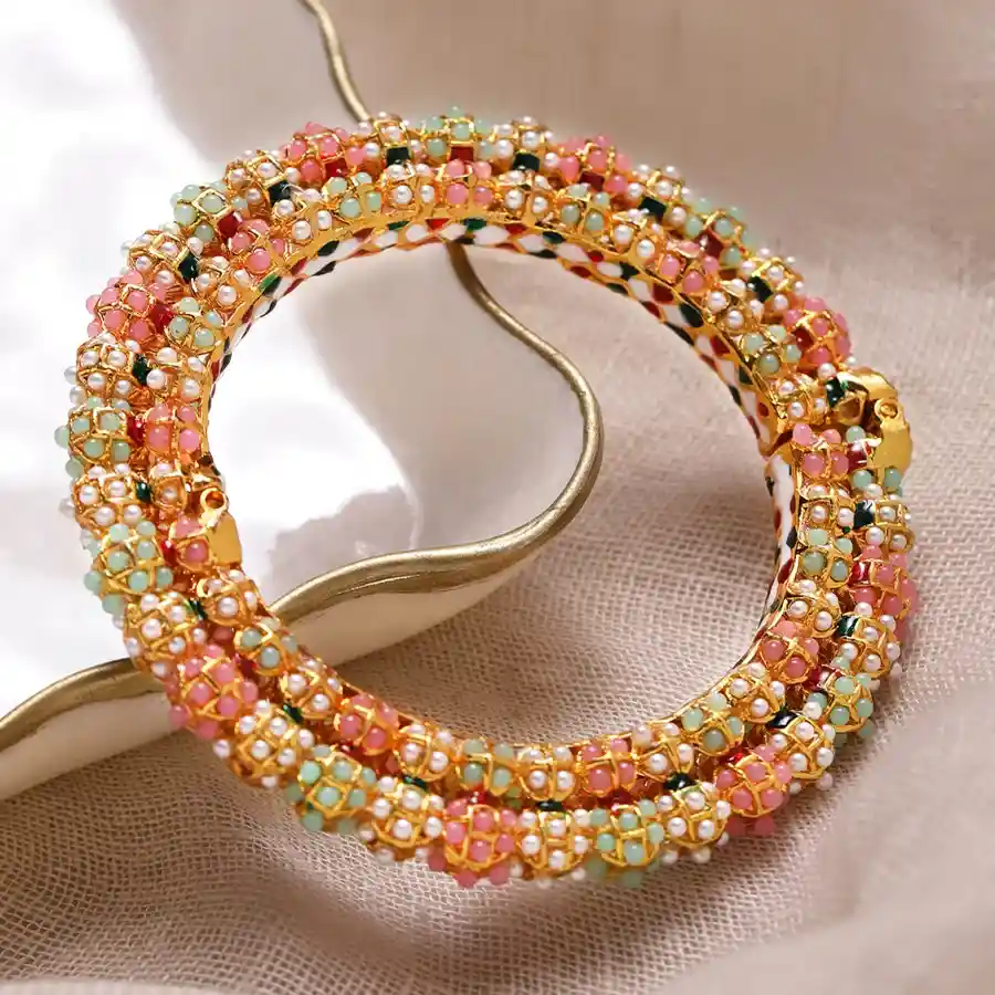 Traditional Beaded Meenakari Bangle