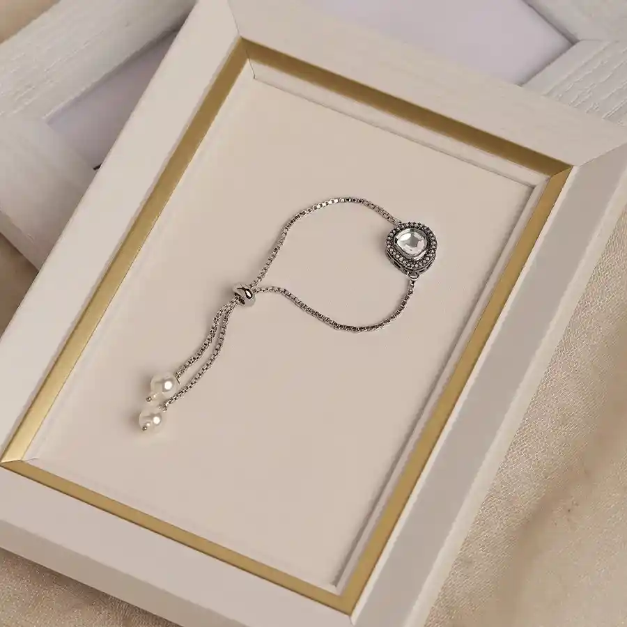 Brass and Kundan Fusion Bracelet