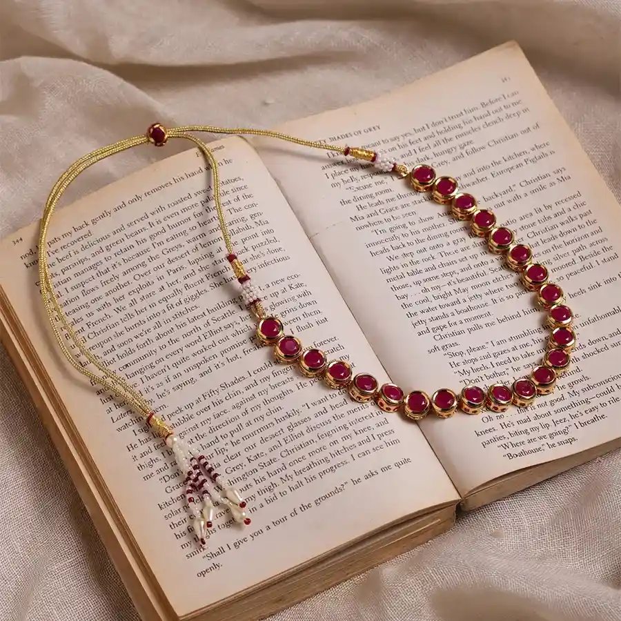 Elegant Red Kundan Statement Piece