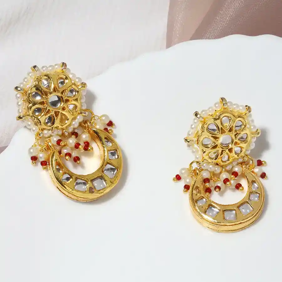 Stunning Kundan Hoops