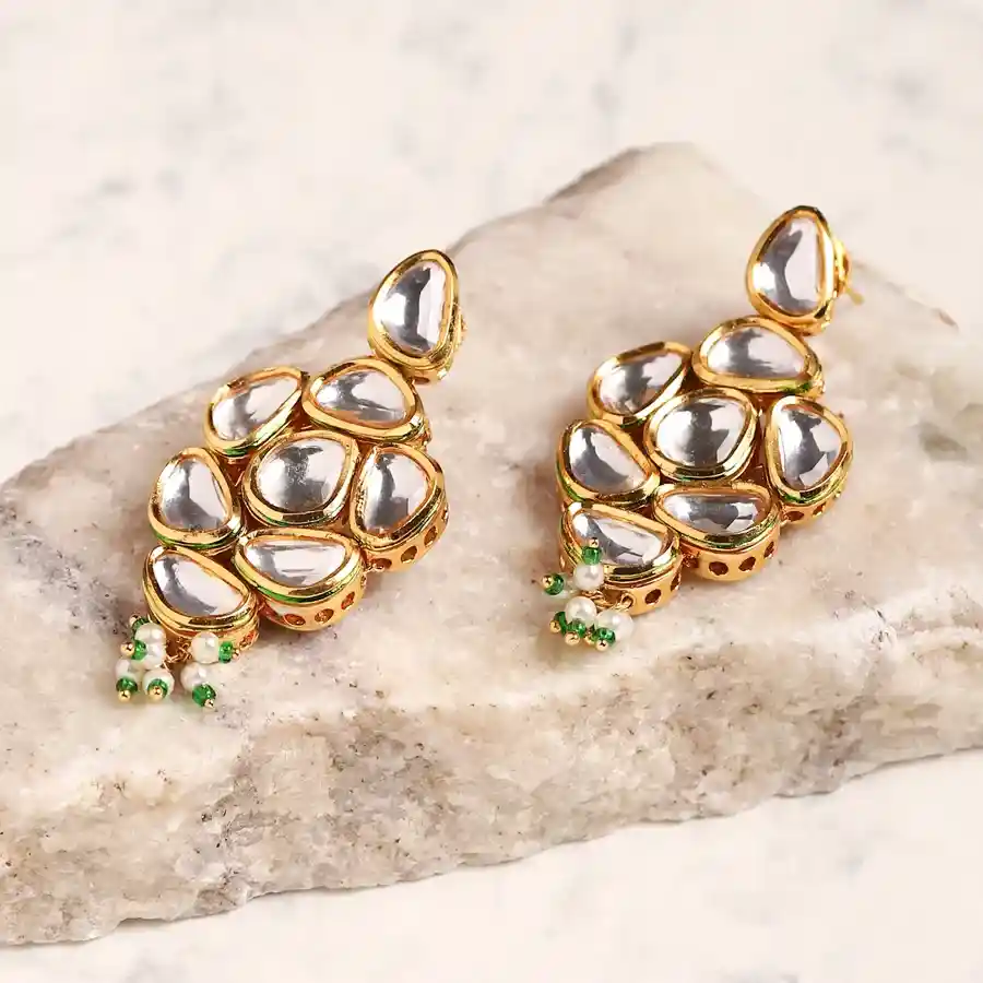Classic Kundan Chandbali Earrings