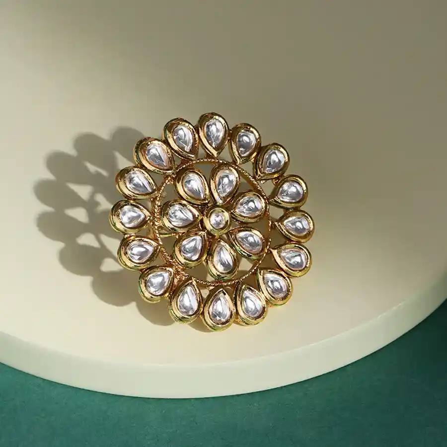 Dazzling Kundan Designer Ring