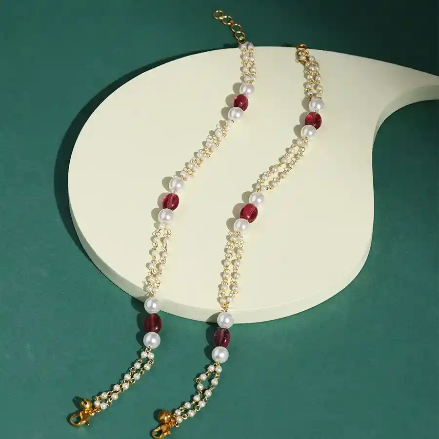 Radiant Kundan Anklet Gift Set