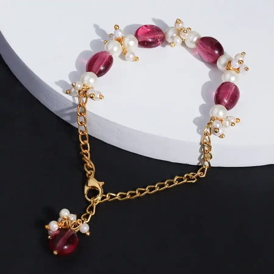 Chic Kundan Stone Anklet Pair