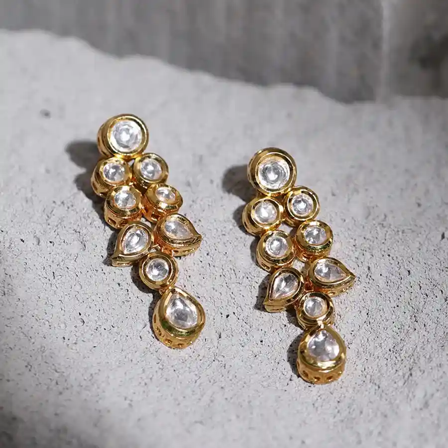 Chic Kundan Statement Earrings