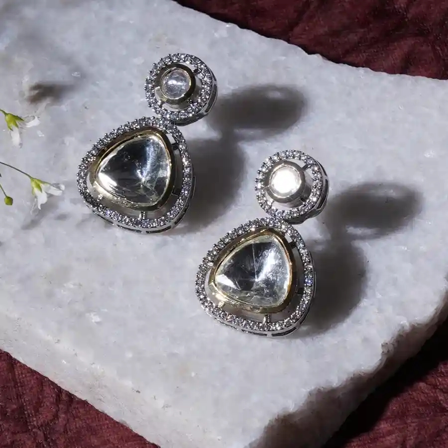 Sparkling Kundan Statement Earrings