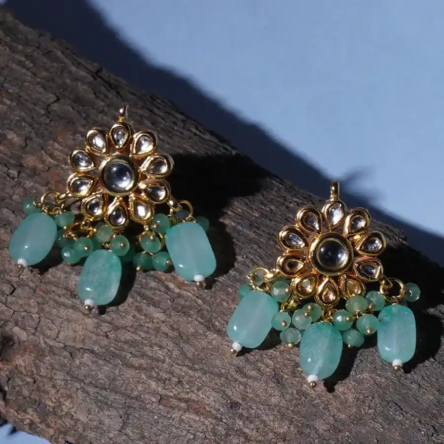 Vintage Vibe Mint Stone Earrings