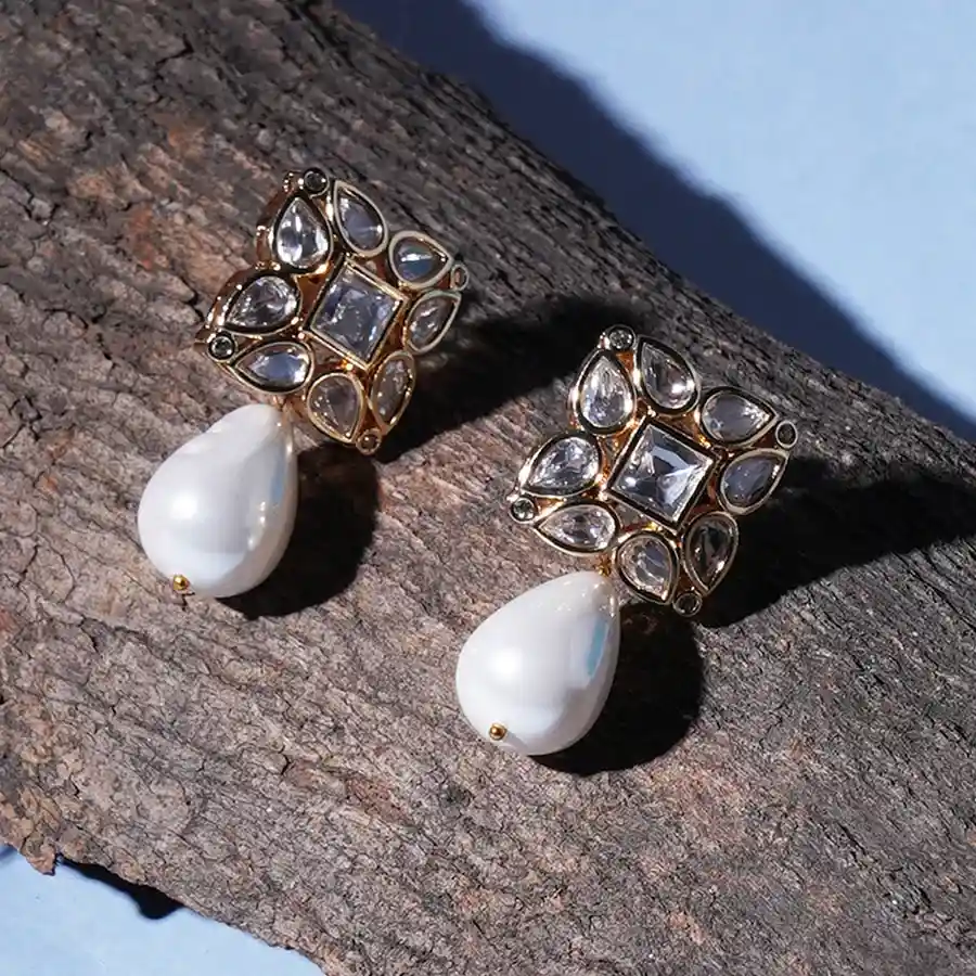 Classic Kundan Pearl Drops