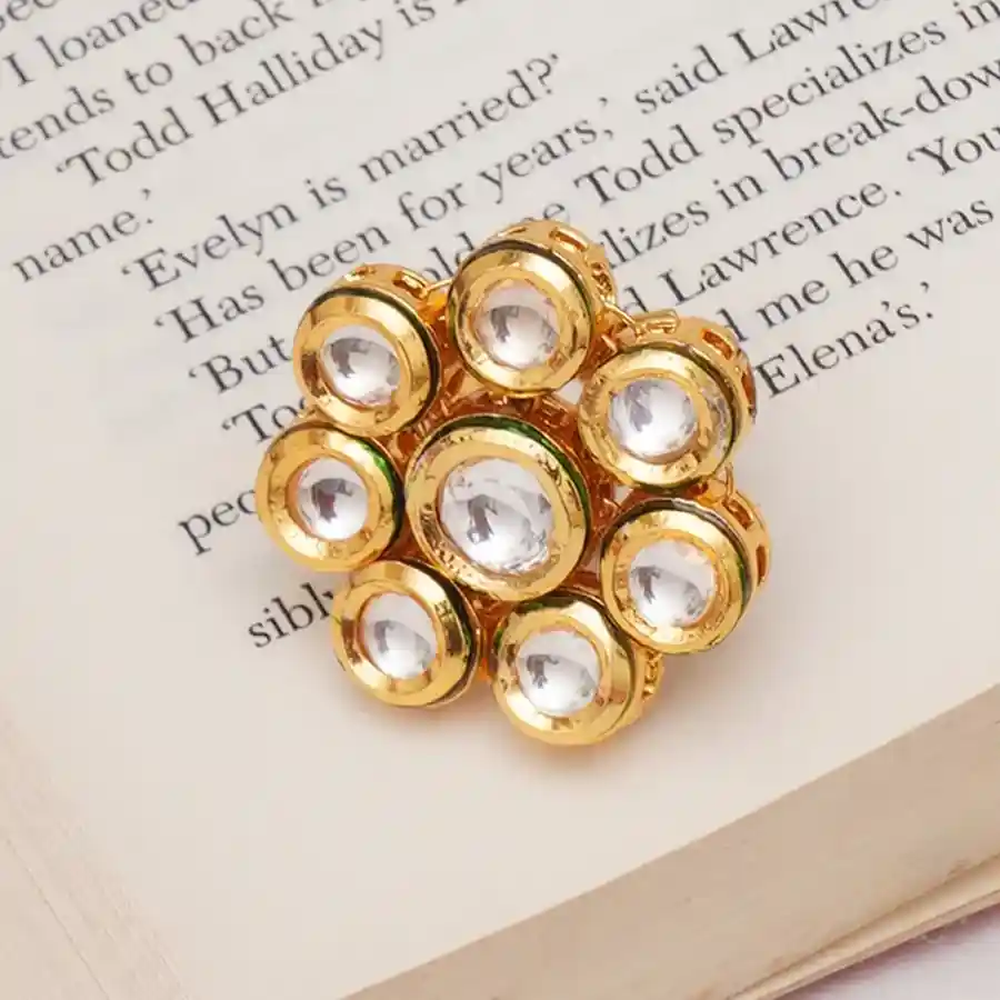Kundan Petal Statement Ring